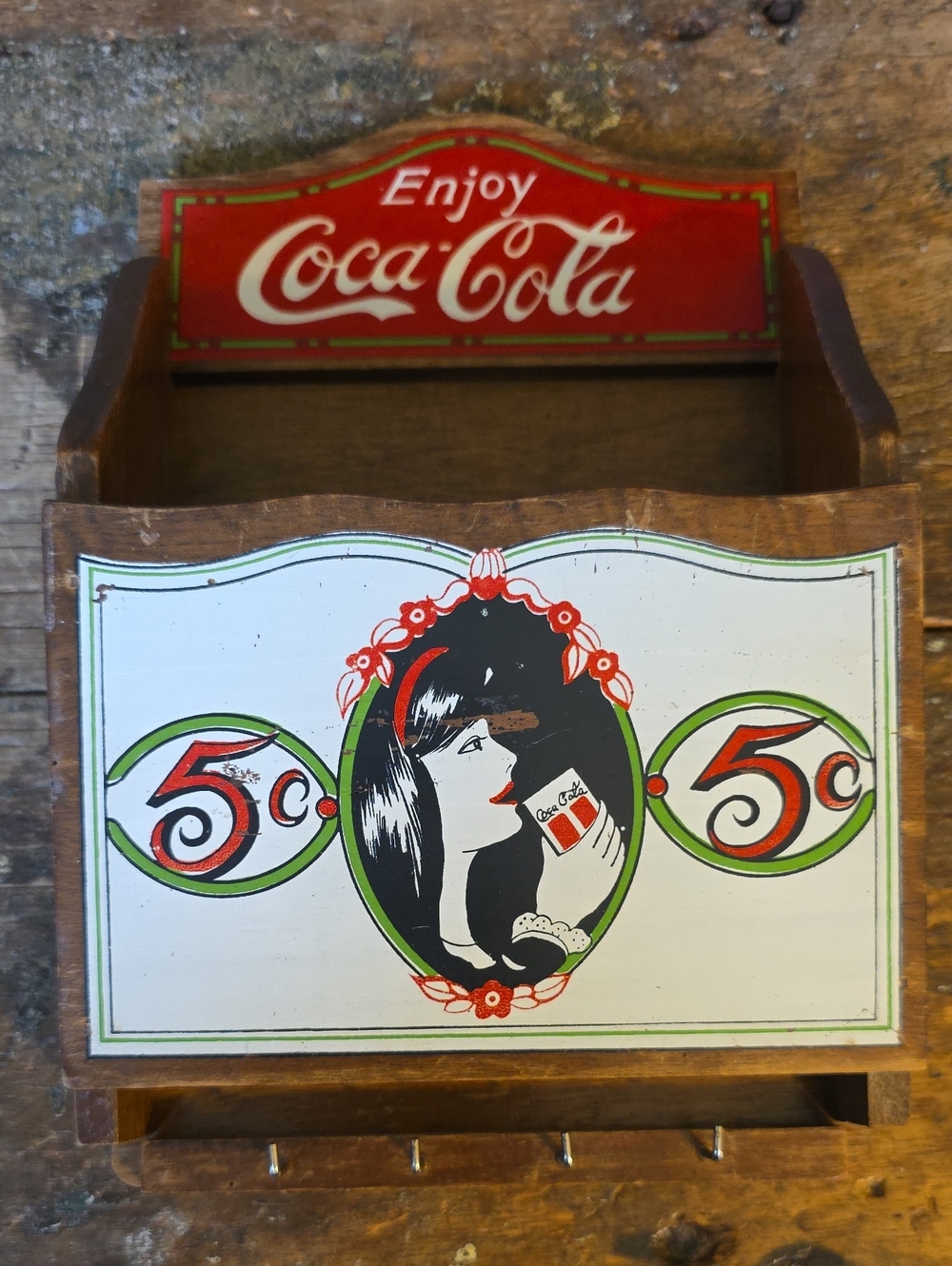 Coca-Cola Red White Black Green Retro Wall Pocket